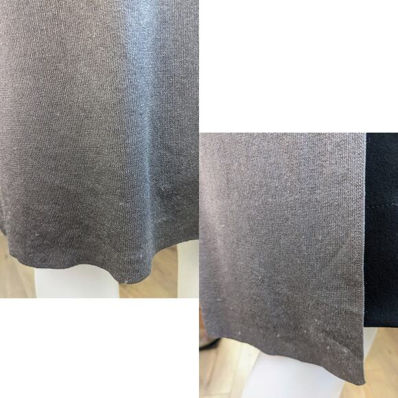 Chicos Black Label Gray Taupe Shimmer Long Open Cardigan Size Extra Small XS - Picture 10 of 11